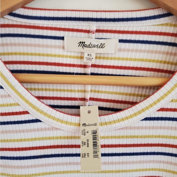 Madewell Long-Sleeve Baby Tee in Shimmer Stripe - Picture 8 of 8